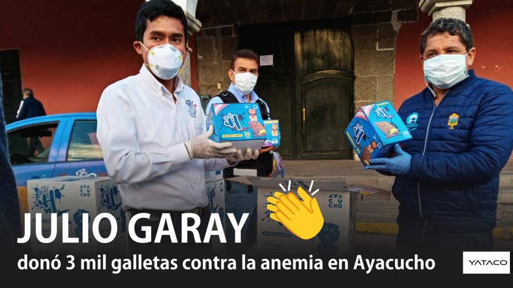 JULIO GARAY donó 3 mil galletas contra la anemia en AYACUCHO