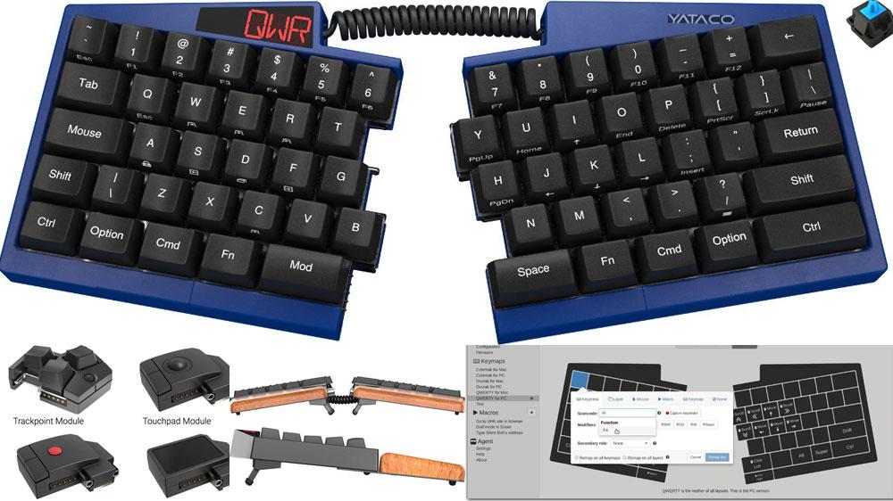 Teclado mecánico partido, programable diseñado para lograr la mayor productividad